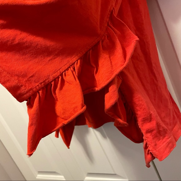 EUC! Current/Elliot Tee Bright Coral Color, flutter details at the sides size M - Picture 7 of 9